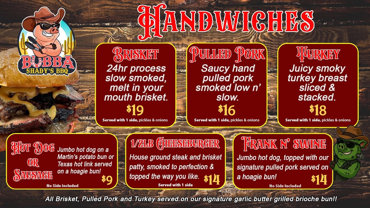 Bubba Shady’s BBQ Photo Menu 1