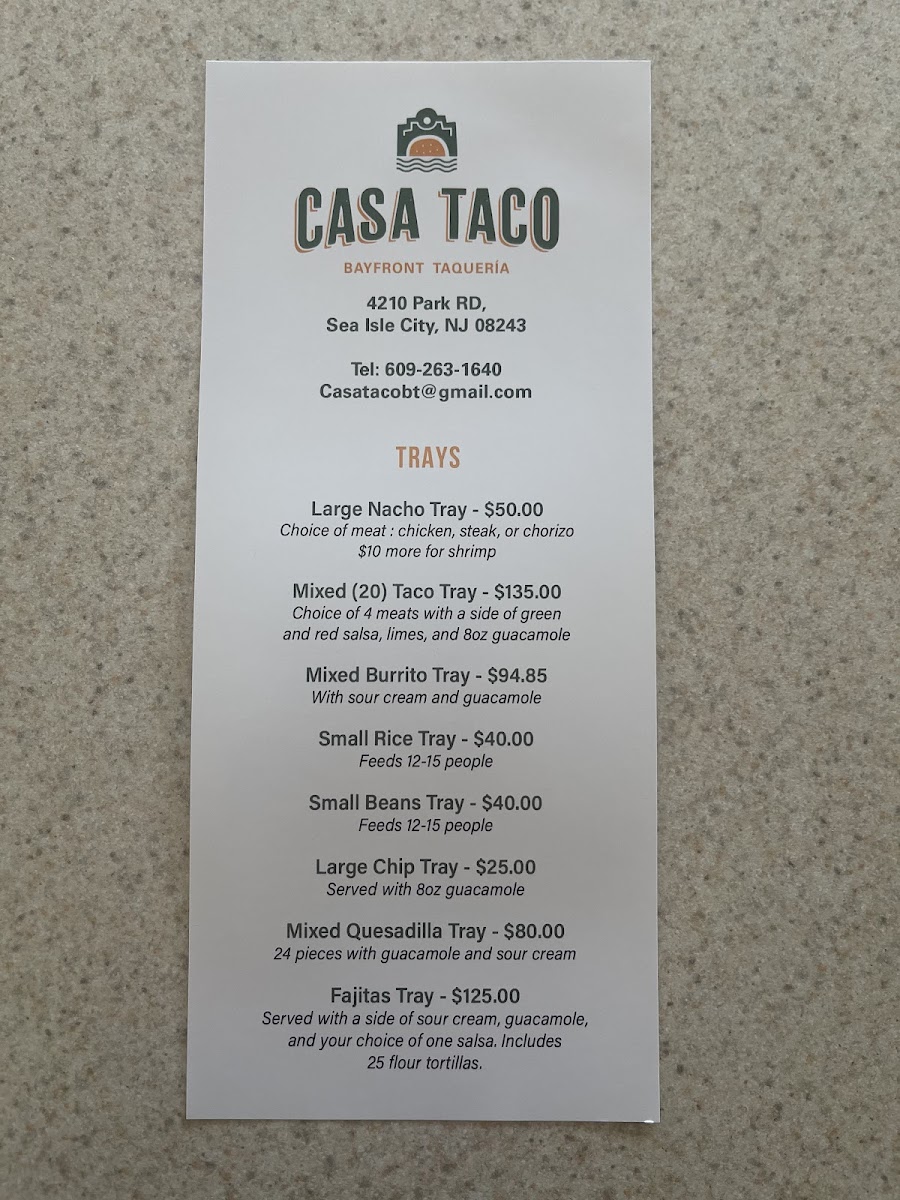 Casa Taco Bayfront Taqueria Photo Menu 2