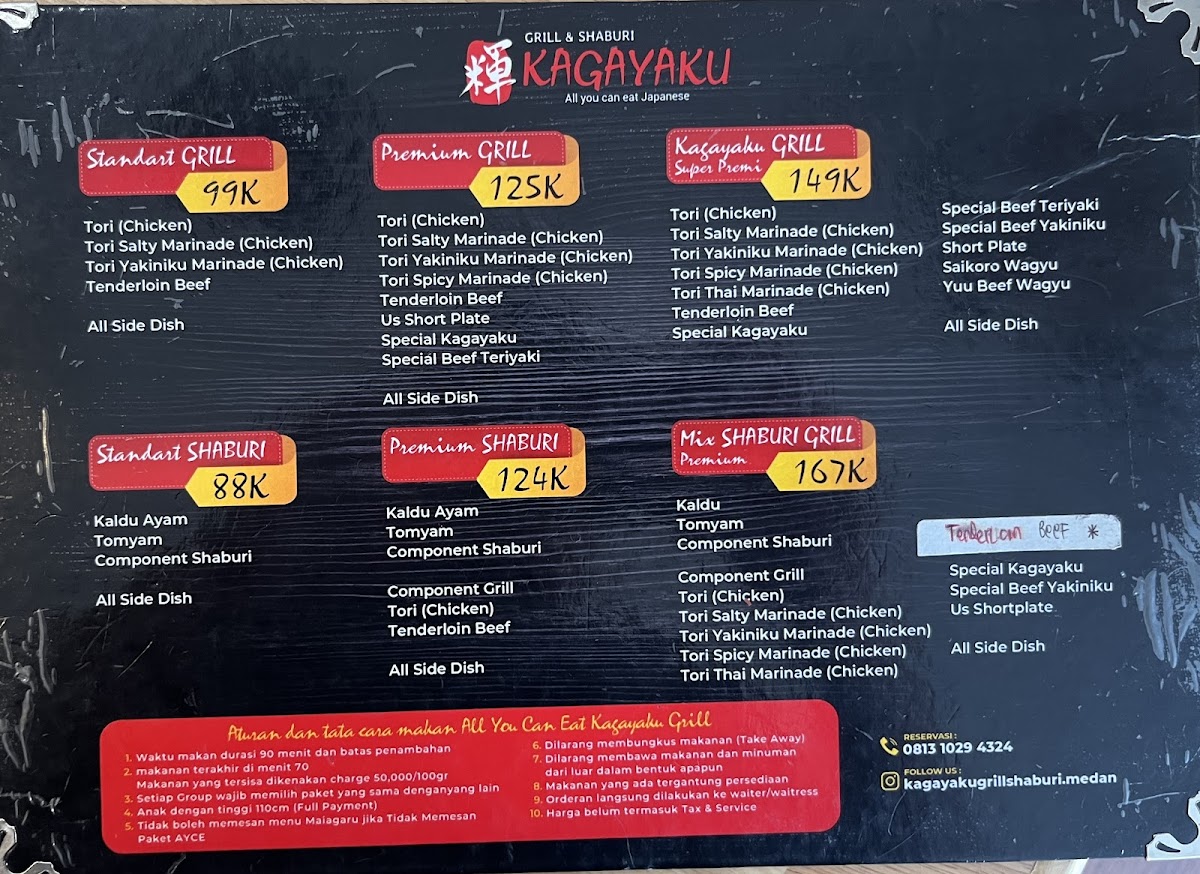 KAGAYAKU GRILL & SHABURI MEGALAND, PEMATANG SIANTAR Photo Menu 1