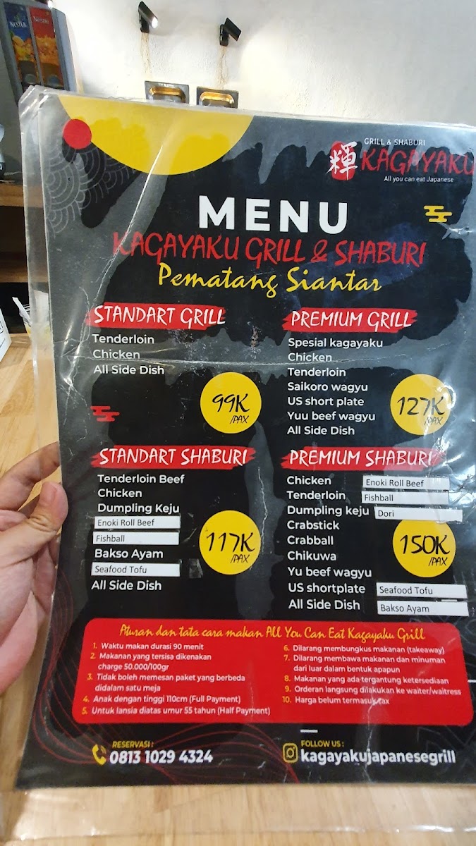 KAGAYAKU GRILL & SHABURI MEGALAND, PEMATANG SIANTAR Photo Menu 2