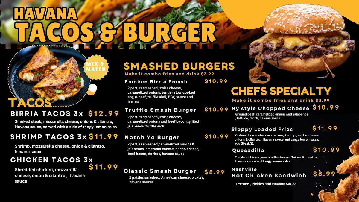 Havana Tacos and Burger Photo Menu 1