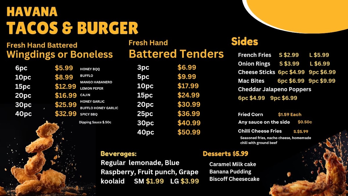 Havana Tacos and Burger Photo Menu 2