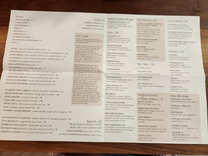 Lady Elaine Photo Menu 2