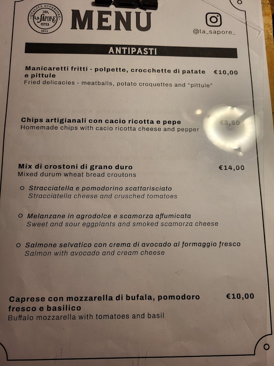 La Sapore Photo Menu 5
