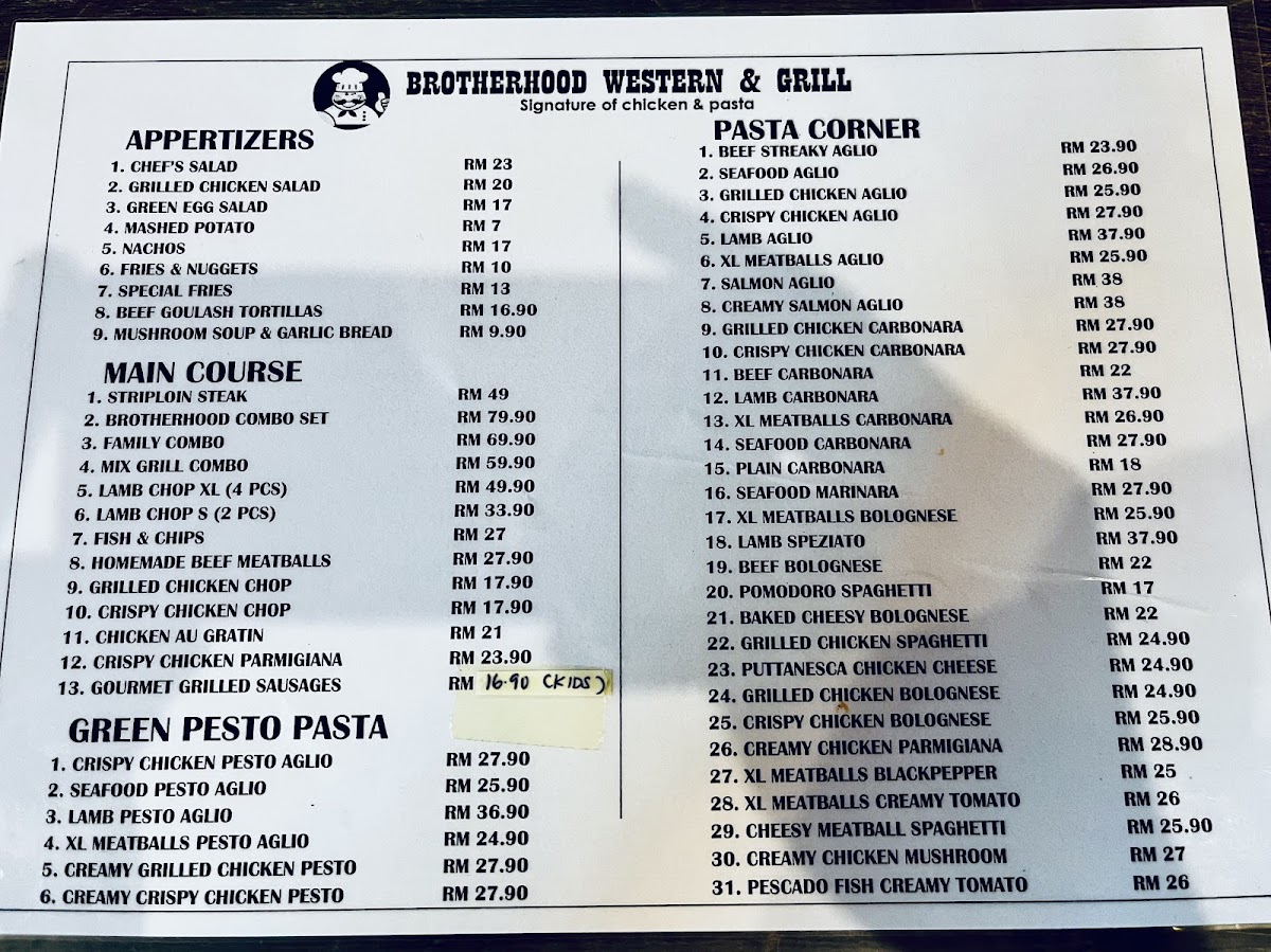 Brotherhood Western & Grill Photo Menu 1