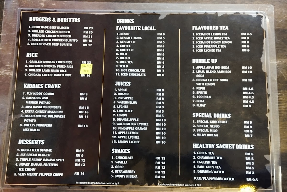 Brotherhood Western & Grill Photo Menu 4