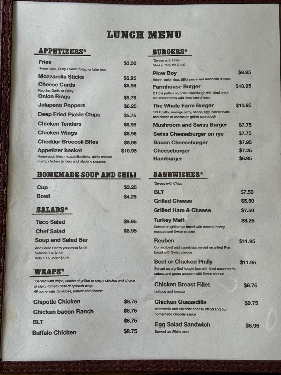 The FarmHouse Restaurant LLC Photo Menu 3