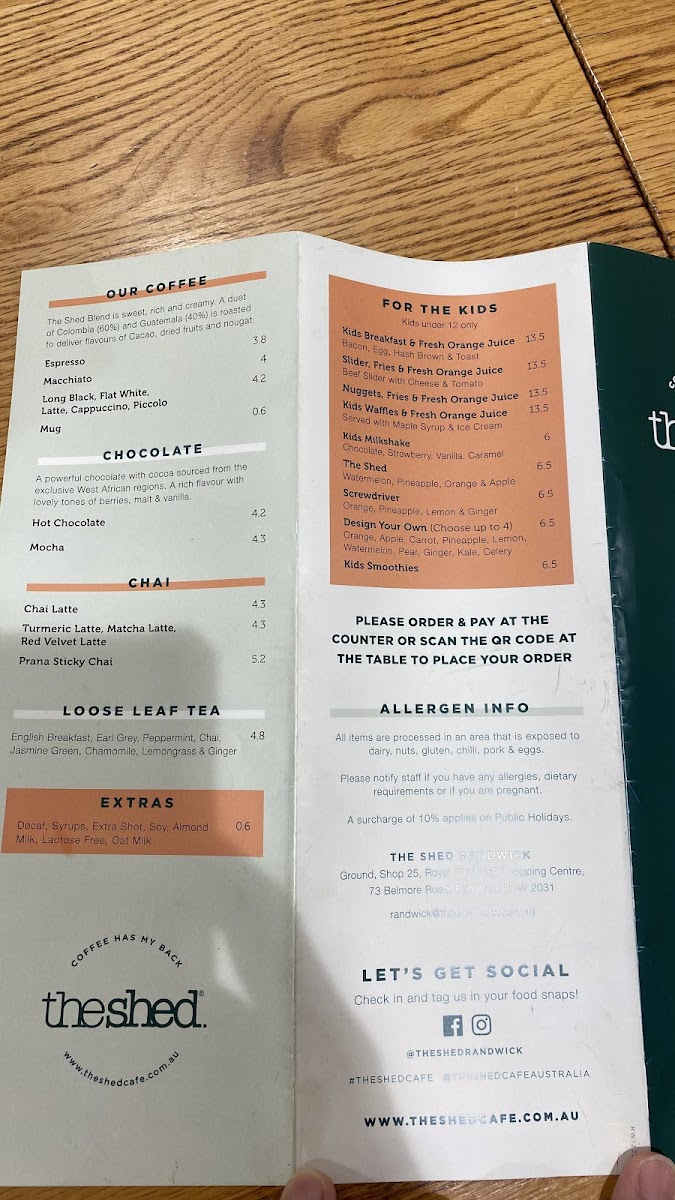 The Shed Cafe - Randwick Photo Menu 10