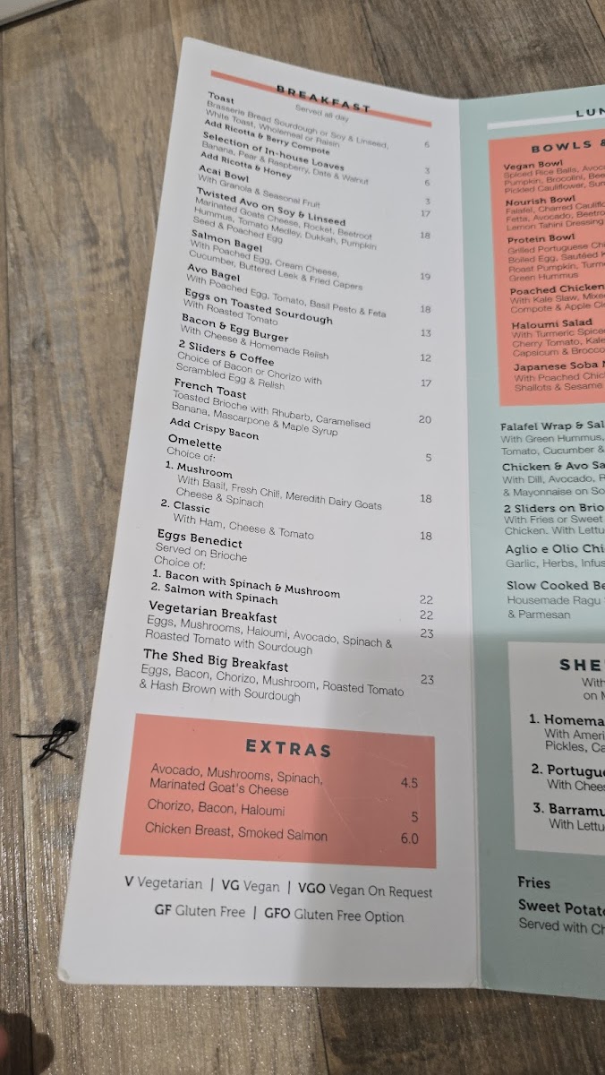 The Shed Cafe - Randwick Photo Menu 2