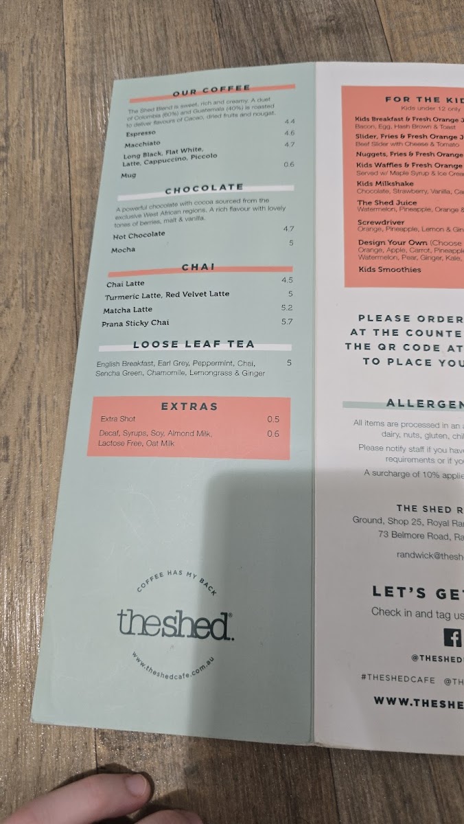 The Shed Cafe - Randwick Photo Menu 3