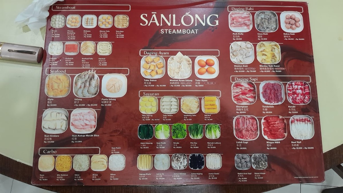 Sanlong Steamboat Photo Menu 9