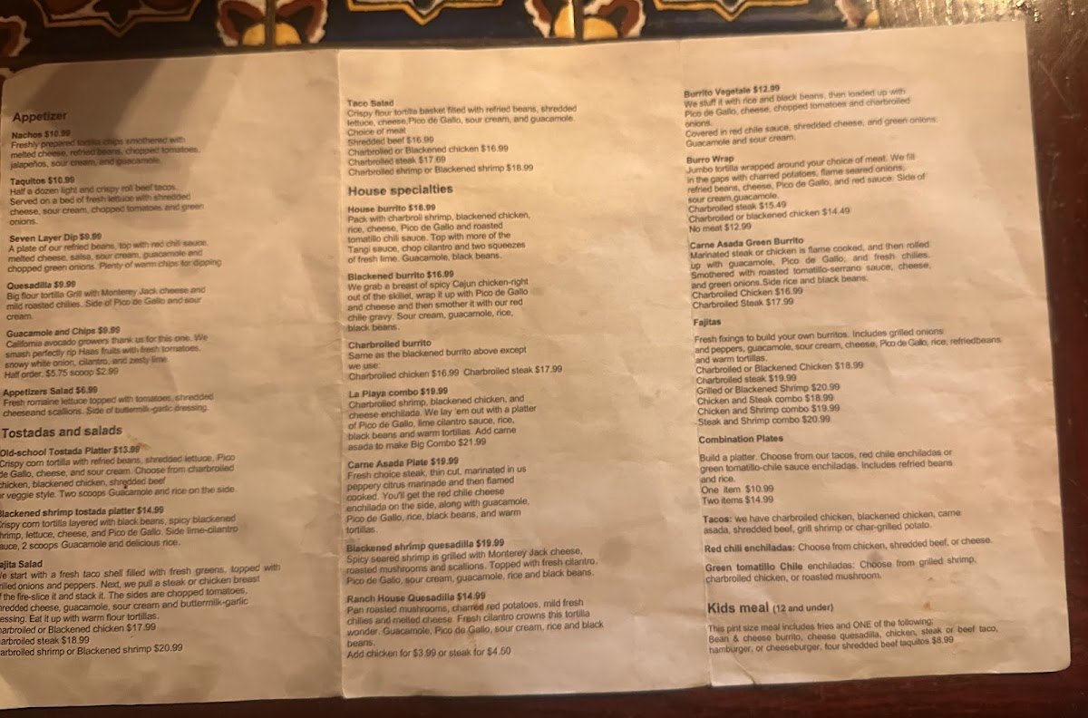 Michael's Grill & Taqueria Photo Menu 1