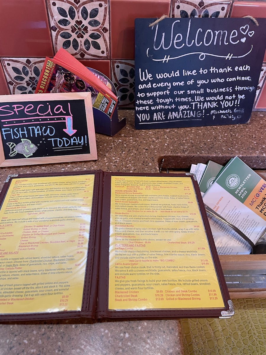 Michael's Grill & Taqueria Photo Menu 6
