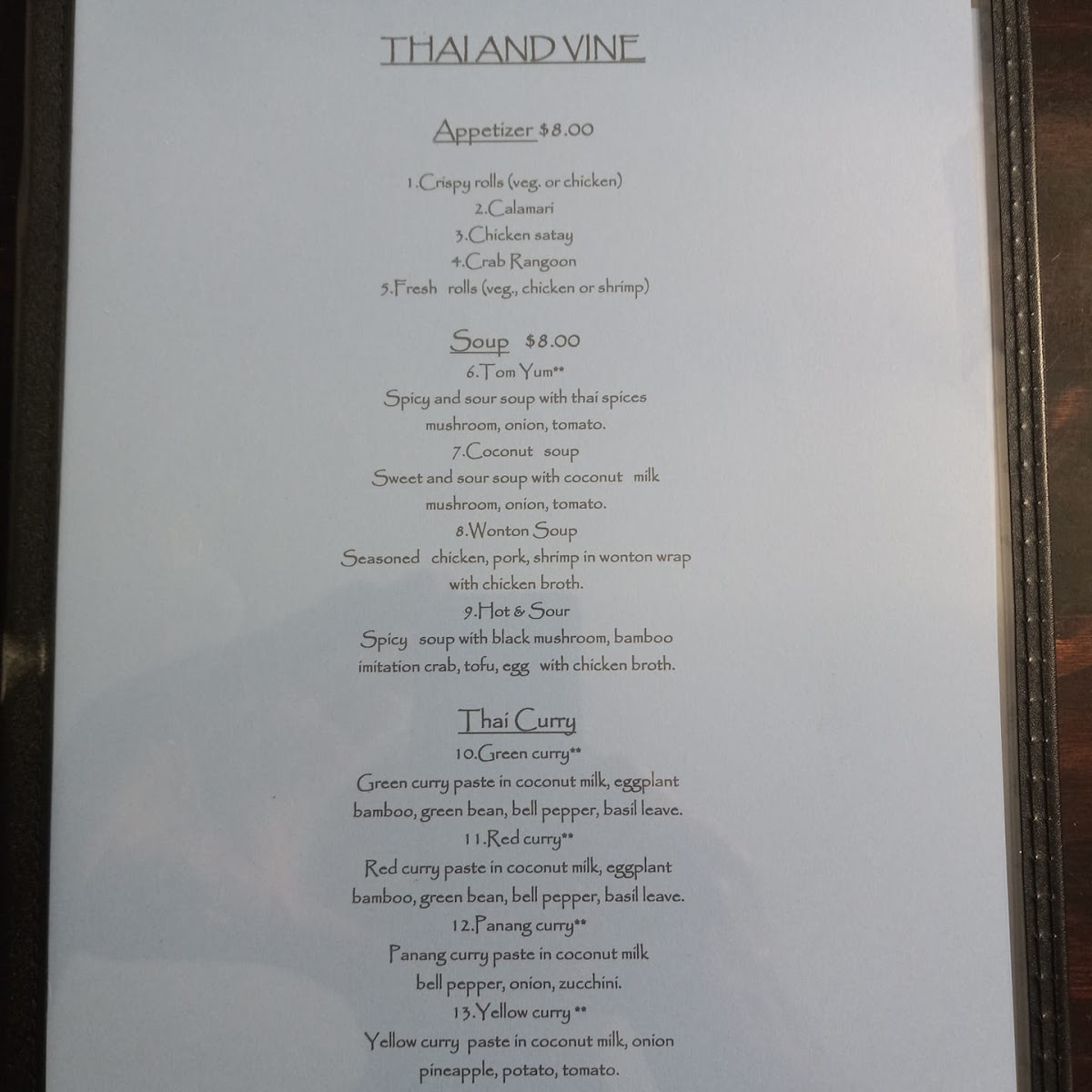 Thai and Vine Photo Menu 8