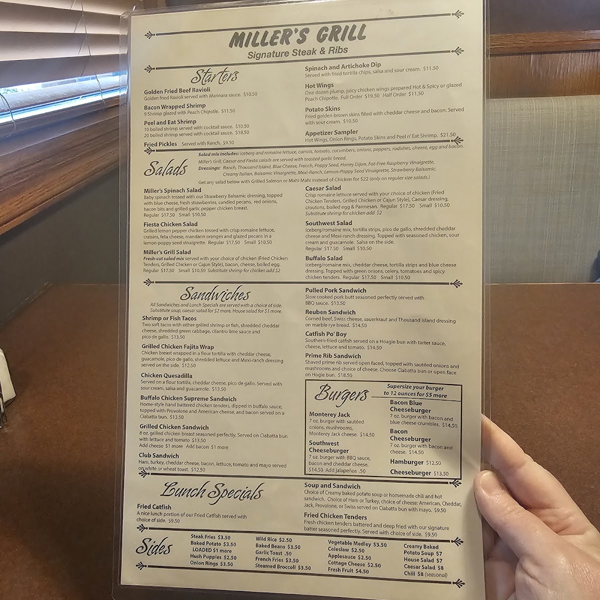 Miller's Grill Inc Photo Menu 1