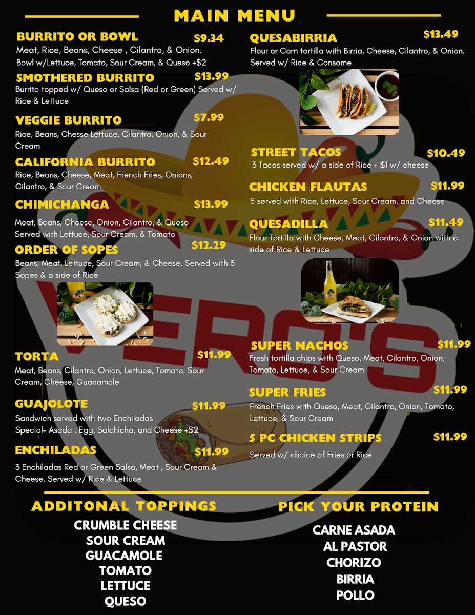 Vero's Mexican Bites Photo Menu 1