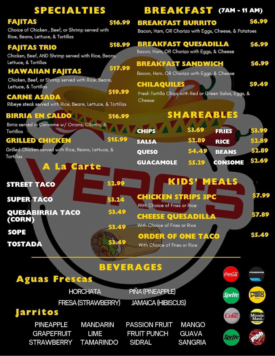 Vero's Mexican Bites Photo Menu 2