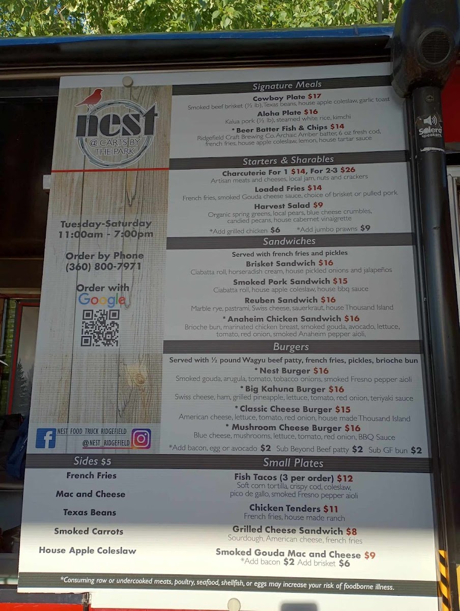 Nest at Carts By The Park Photo Menu 6