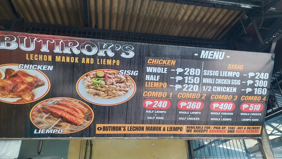 Butirok's Lechon Manok & Liempo Photo Menu 1