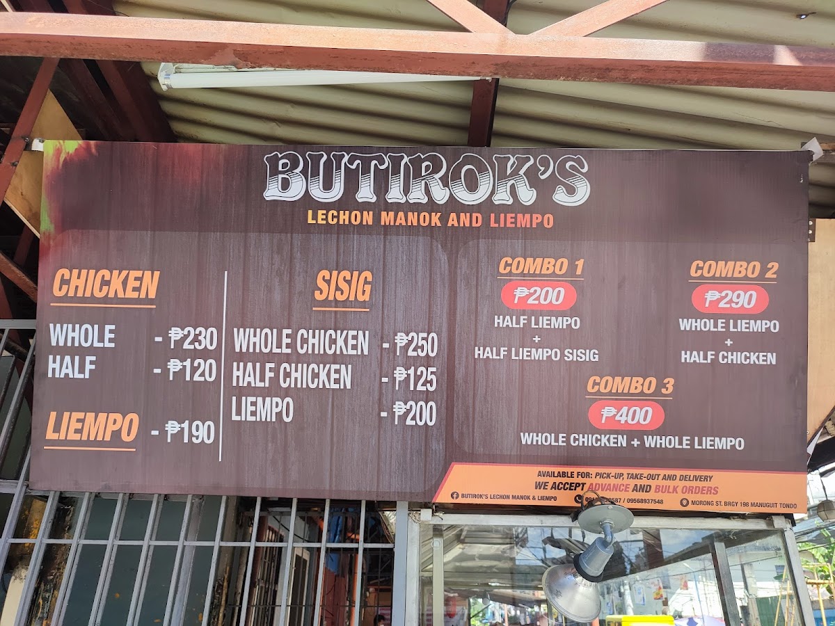 Butirok's Lechon Manok & Liempo Photo Menu 2
