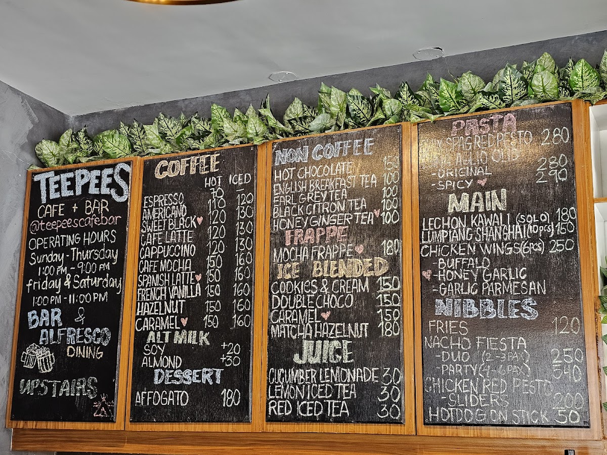 Teepee's Café and Bar Photo Menu 1