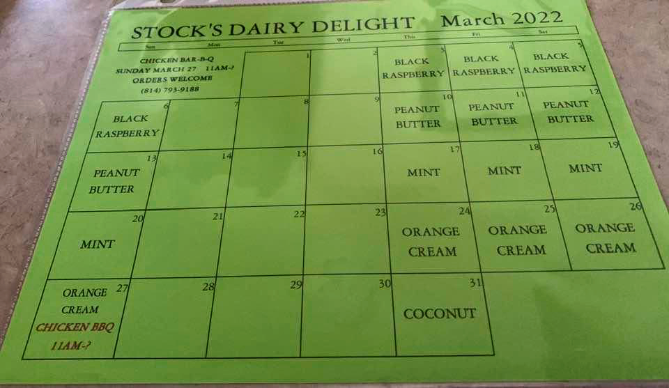 Stocks Dairy Delight Photo Menu 10