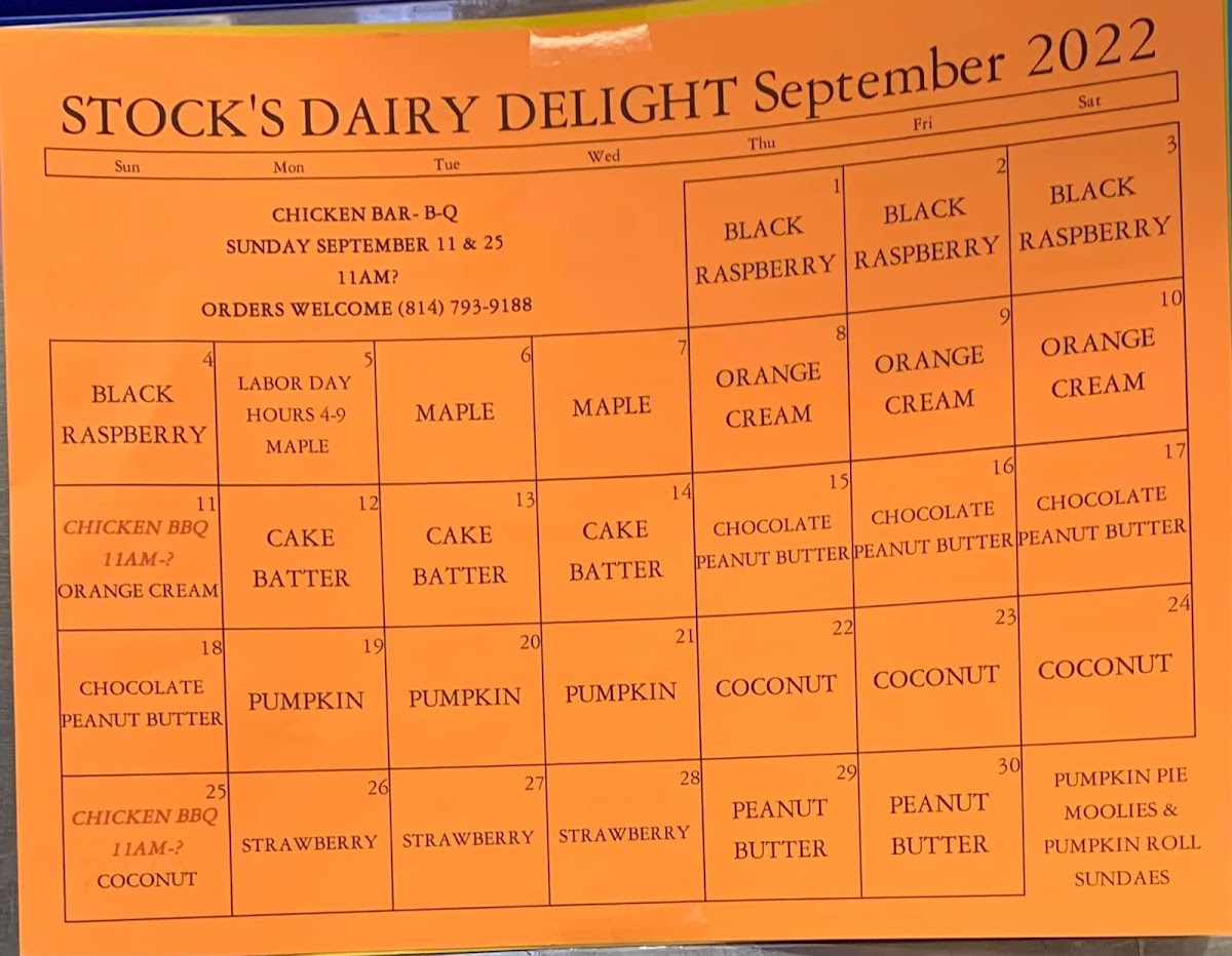 Stocks Dairy Delight Photo Menu 4