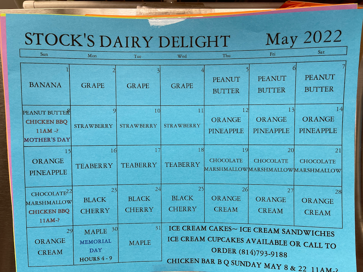 Stocks Dairy Delight Photo Menu 7