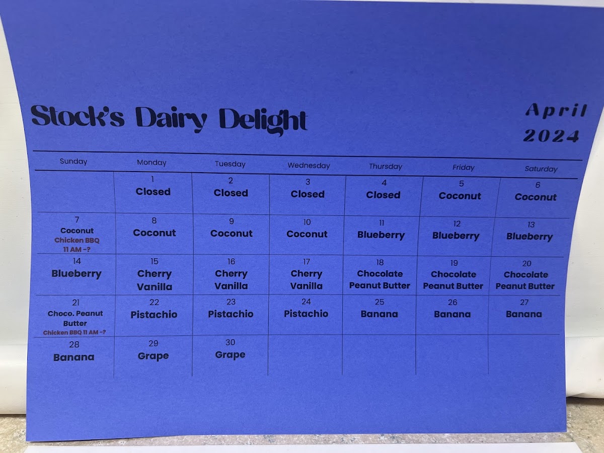 Stocks Dairy Delight Photo Menu 8