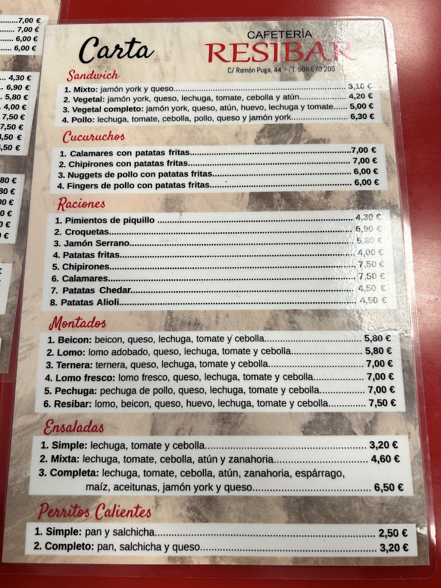 Cafetería RESIBAR Photo Menu 1