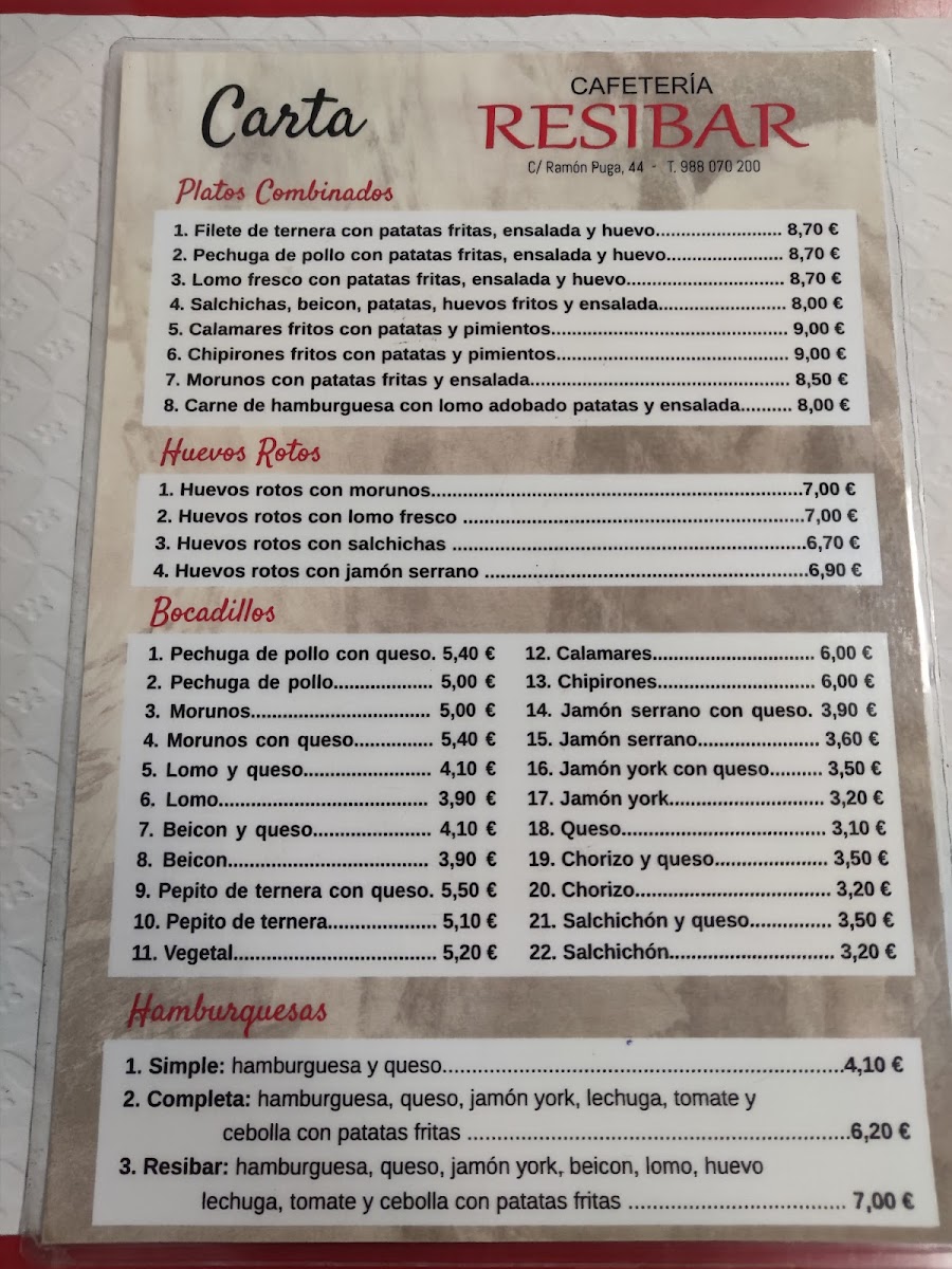 Cafetería RESIBAR Photo Menu 2