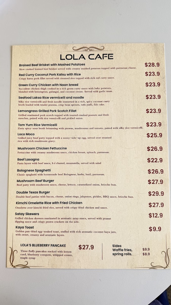 Lola Cafe Photo Menu 2