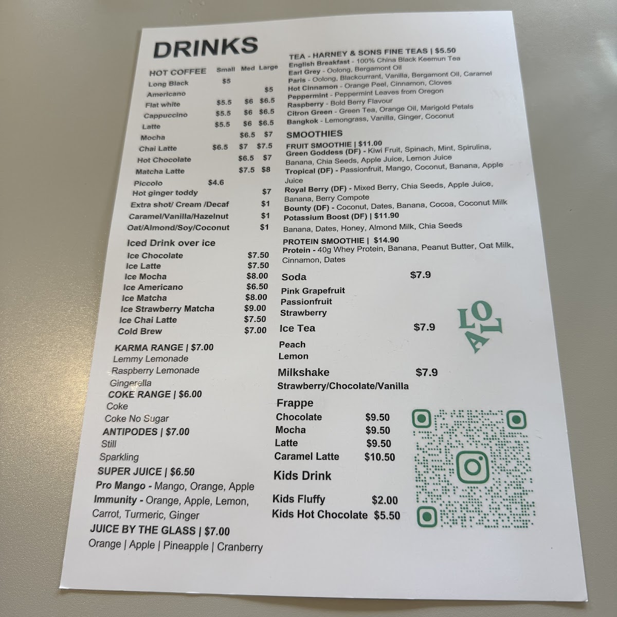 Lola Cafe Photo Menu 3