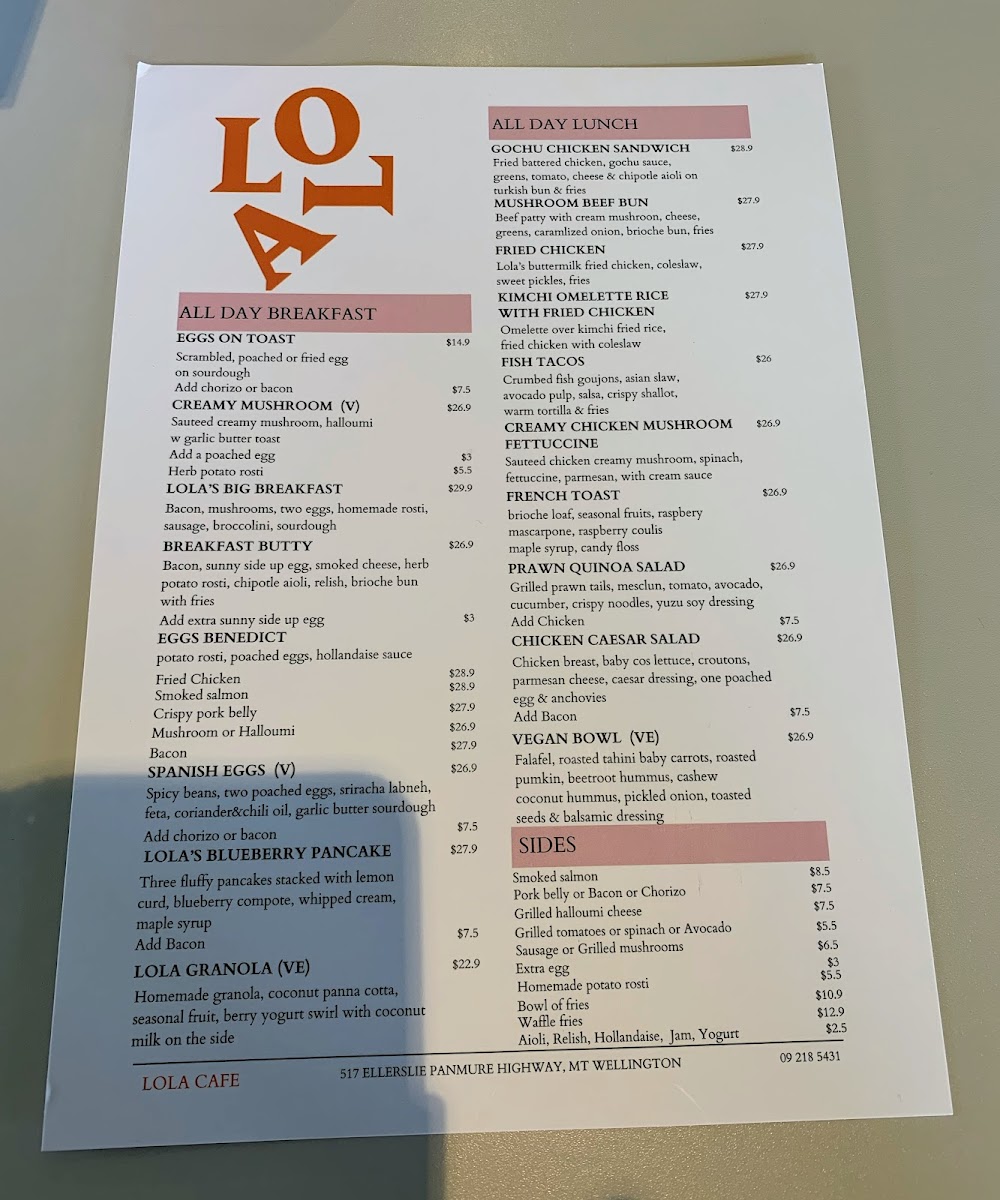 Lola Cafe Photo Menu 6