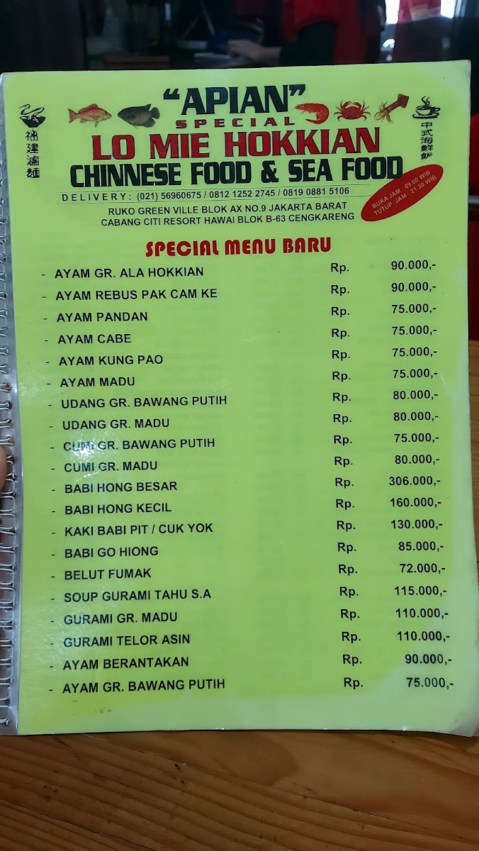 Hokkian Lo Mie APIAN Photo Menu 6