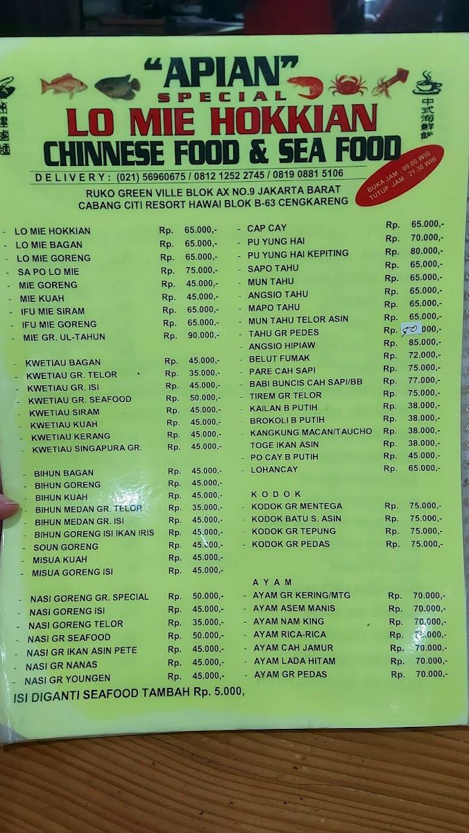 Hokkian Lo Mie APIAN Photo Menu 7