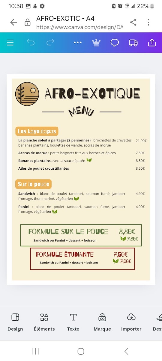 KAYOU RESTAURANT AFRO-EXOTIQUE Photo Menu 3