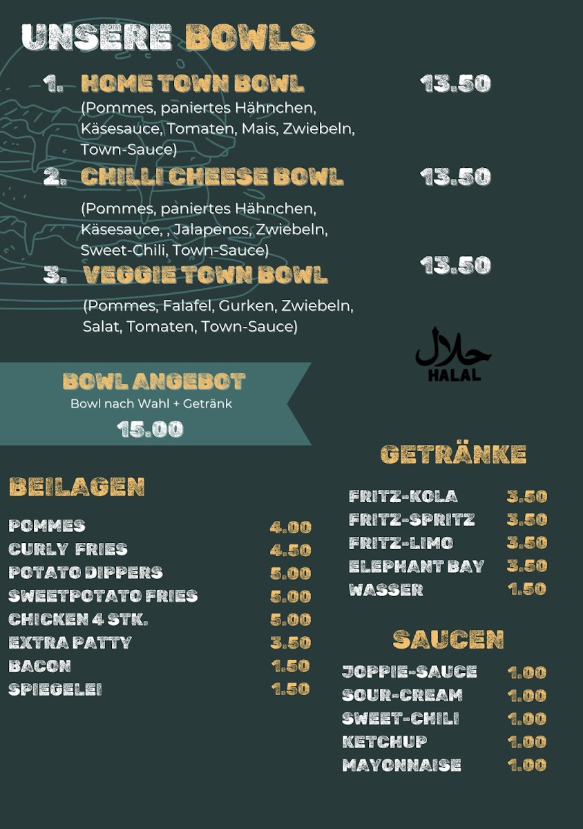 Burger Town Nordenham Photo Menu 2
