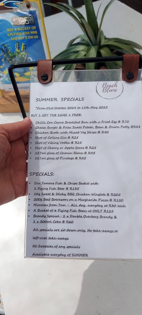 Beach Blanc Photo Menu 1
