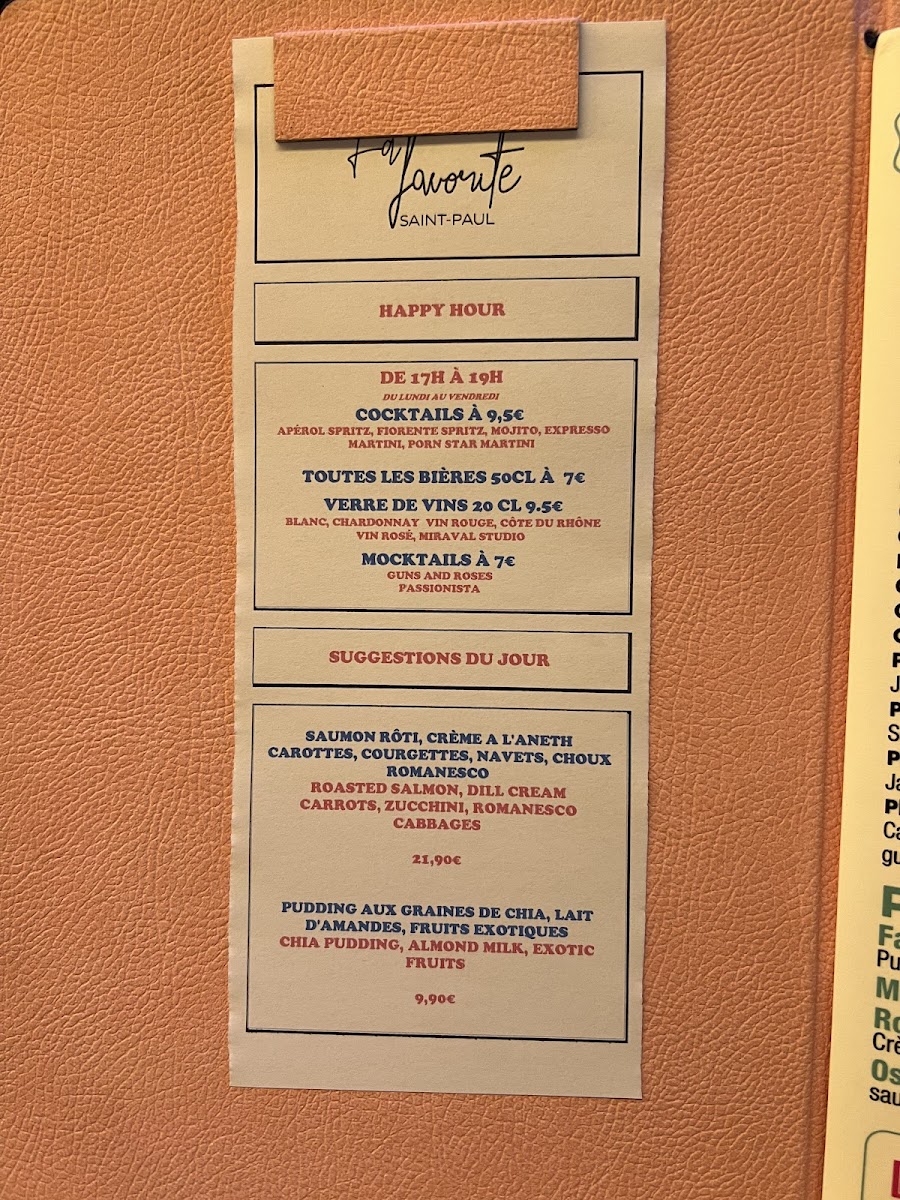 La Favorite Saint-Paul Photo Menu 8