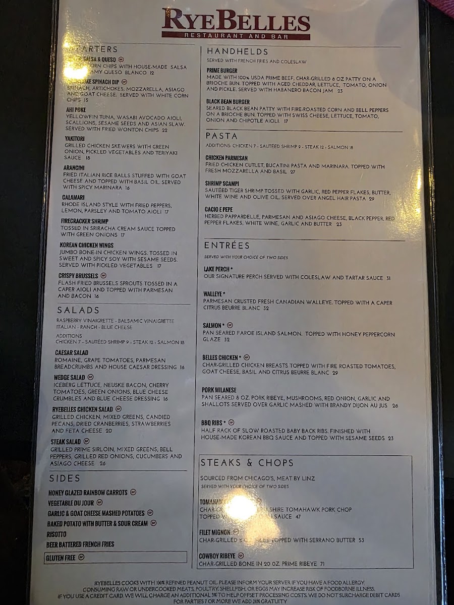 RyeBelles Restaurant & Bar Photo Menu 1
