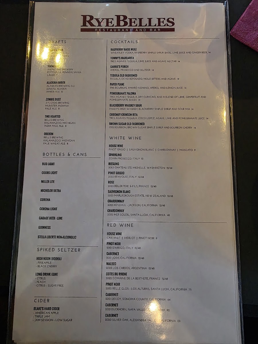 RyeBelles Restaurant & Bar Photo Menu 2