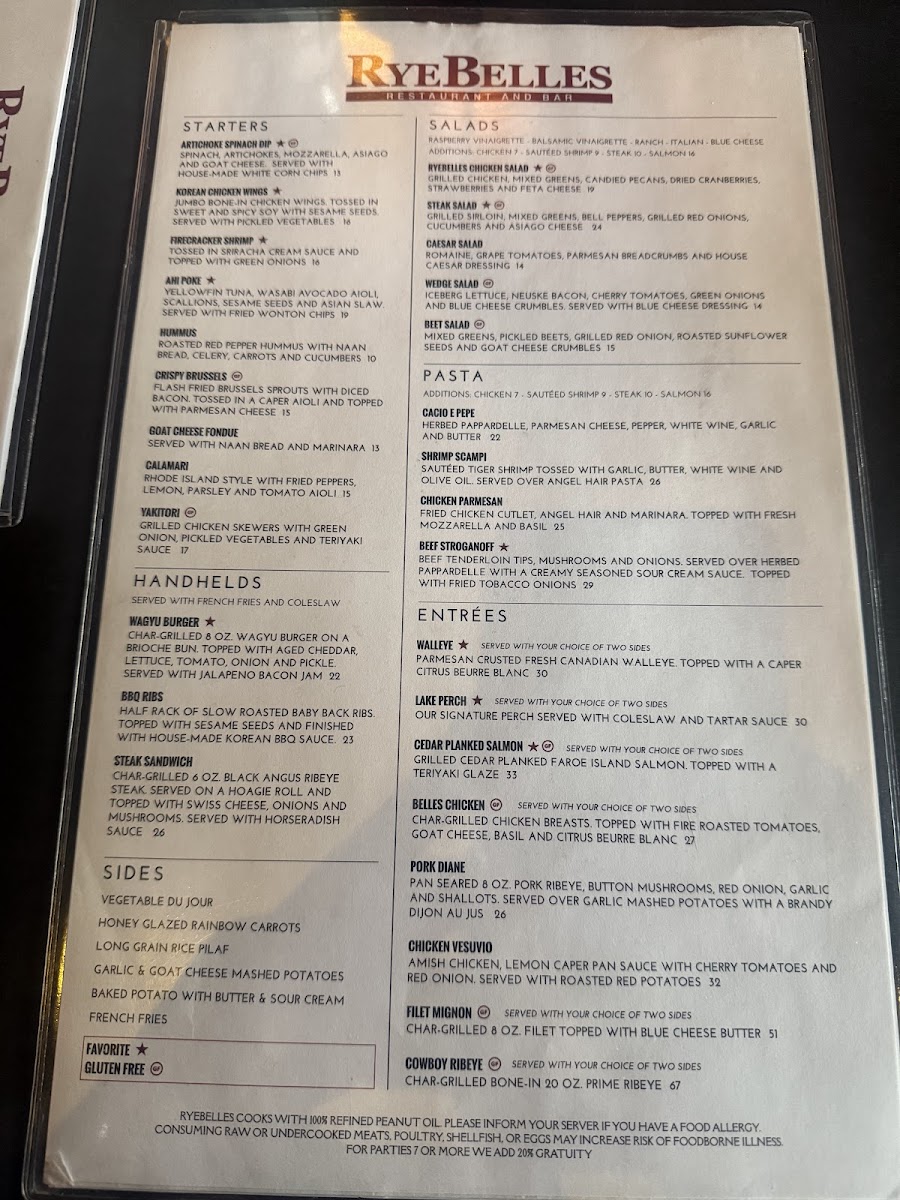 RyeBelles Restaurant & Bar Photo Menu 3