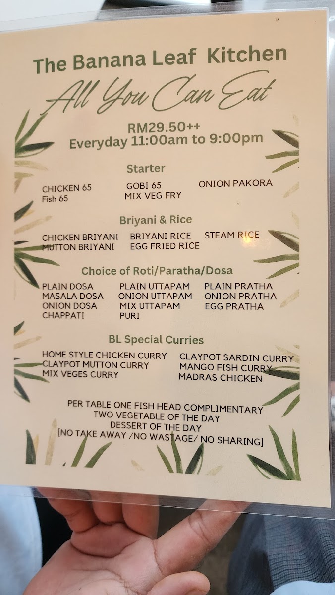 The Banana Leaf Kitchen Photo Menu 10