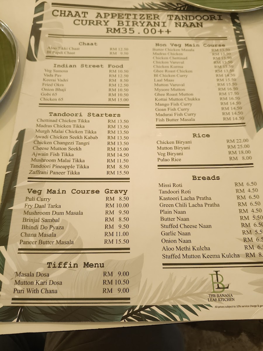 The Banana Leaf Kitchen Photo Menu 2