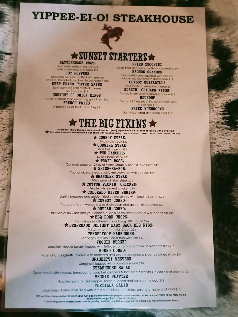 Yippee-Ei-O! Steakhouse Photo Menu 10