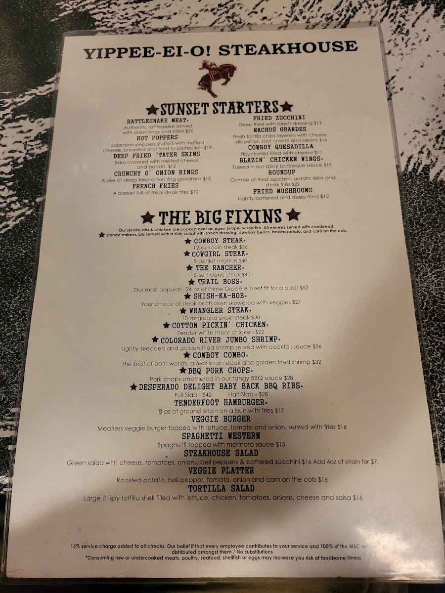 Yippee-Ei-O! Steakhouse Photo Menu 7
