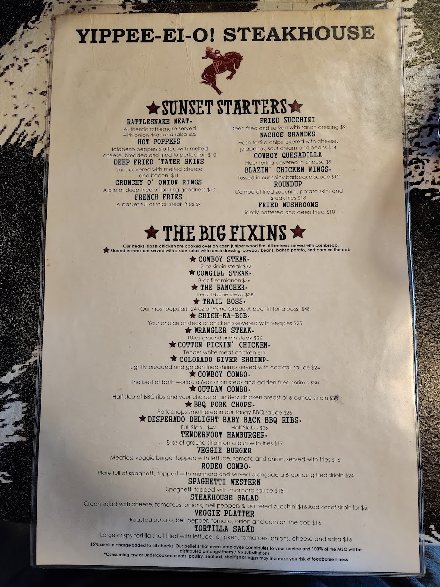 Yippee-Ei-O! Steakhouse Photo Menu 9