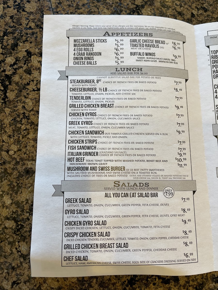 Winn's Pizza and Steakhouse Norwalk Photo Menu 7
