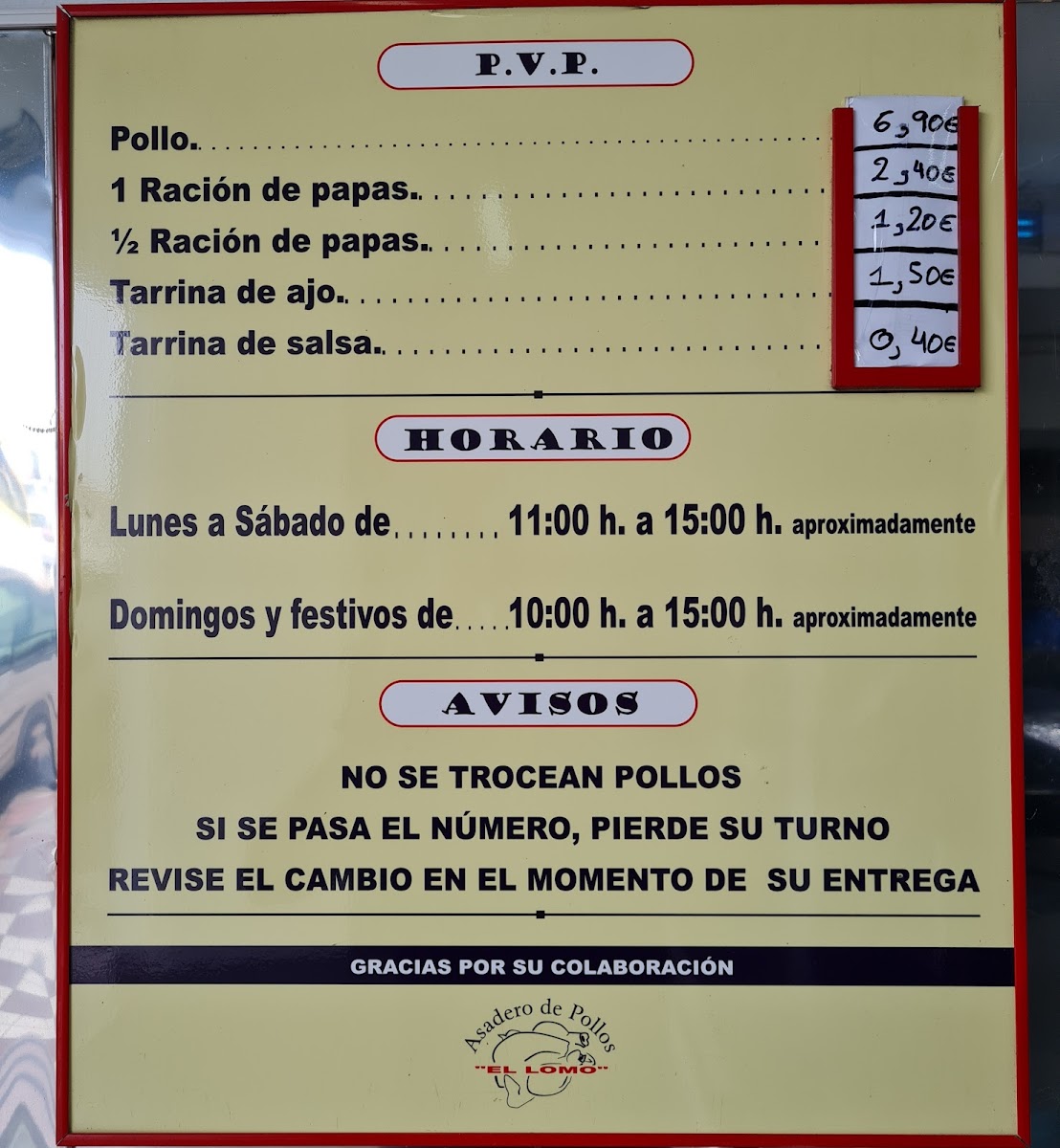 Asadero de Pollos El Lomo Photo Menu 1